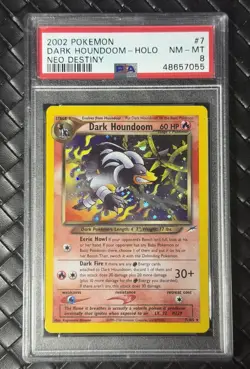 2002 POKEMON NEO DESTINY #7 DARK HOUNDOOM-HOLO PSA 8 - Image 1