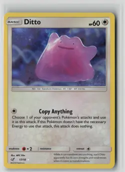 Ditto 17/18 Ultra Rare Detective Pikachu Pokemon Holo NM - Image 1