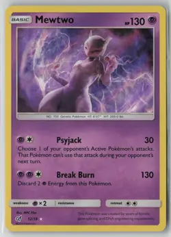 Mewtwo 12/18 Ultra Rare Detective Pikachu Pokemon NM - Image 1