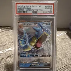 Pokemon Gyarados GX Hidden Fates Tin (2019) Black Star Promo SM212 PSA 10 - Image 1