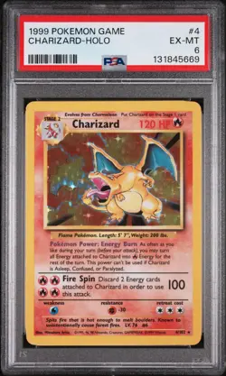 1999 POKEMON GAME #4 CHARIZARD-HOLO PSA 6 - Image 1