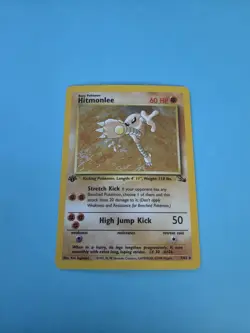 1999 Pokemon Fossil Hitmonlee Holo 7/62 1st Edition Rare WOTC - Image 1