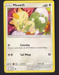Meowth 147/214 Common Unbroken Bonds Pokemon LP - Image 1