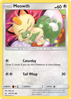 Meowth 147/214 Common Unbroken Bonds Pokemon LP - Image 4