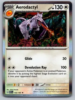 Aerodactyl 142/165 Rare 151 Pokemon Holo Lightly Played - Image 1