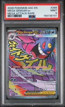 MEGA GENGAR EX Ascended Heroes Mega Attack Rare #269 PSA 9 Pokemon - Image 1