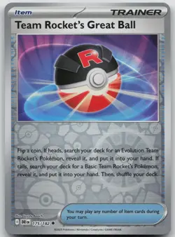 Team Rocket's Great Ball 175/182 Destined Rivals Pokemon Reverse Holo NM/M - Image 1