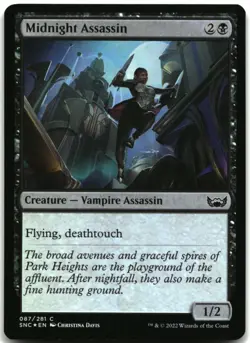 MTG Midnight Assassin FOIL C Streets of New Capenna 87 LP - Image 1