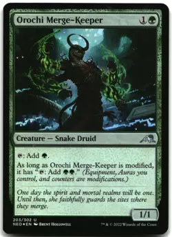 MTG Orochi Merge-Keeper FOIL U Kamigawa: Neon Dynasty 203 LP - Image 1