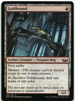 MTG Goldhound FOIL C Streets of New Capenna 108 LP - Image 1
