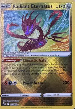 Radiant Eternatus 105/159 Radiant Rare Crown Zenith Pokemon NM - Image 1