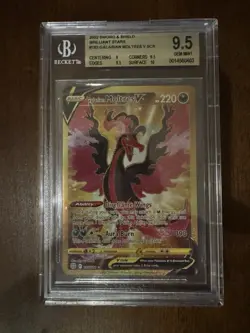 Pokemon TCG Galarian Moltres V Brilliant Stars 183/172 Holo BGS 9.5 PSA 10 - Image 3