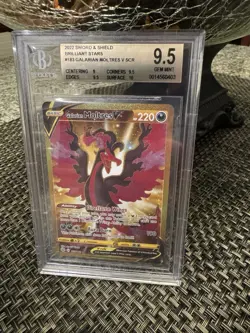 Pokemon TCG Galarian Moltres V Brilliant Stars 183/172 Holo BGS 9.5 PSA 10 - Image 5