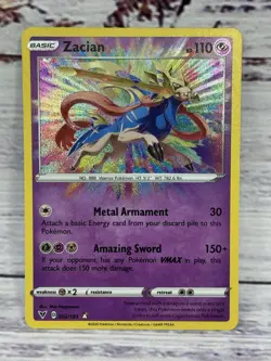 Zacian 082/185 Holo Rare Vivid Voltage Sword & Shield Pokemon TCG Single - Image 1