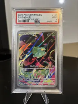PSA 9 MINT Pokemon Mega Evolutions Bulbasaur Illustration Rare #133/132 - Image 1