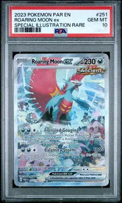 Pokemon PAR EN Roaring Moon ex Special Illustration Rare 251/182 PSA 10 GEM MINT - Image 1
