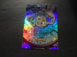 1999 Topps Pokemon Rainbow Foil #74 Geodude Holo Blue Logo Series 1 TV 1st ** - Image 1