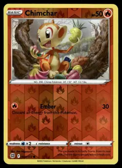 Chimchar 024/172 Common Brilliant Stars Pokemon Reverse Holo NM/M - Image 1