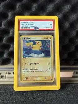 INVERTED BACK ERROR Pikachu Pokemon 2007 P5 Pop Series English 12/17 PSA 5 BLEED - Image 1