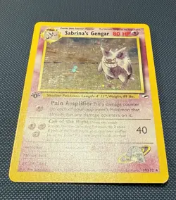 Sabrina's Gengar MP 14/132 🌀 SWIRL - 1st Edition Holo Gym Heroes 🏝 Pokemon - Image 4