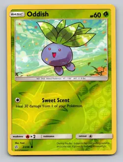 Oddish 2/236 Common Cosmic Eclipse Pokemon Reverse Holo NM - Image 1