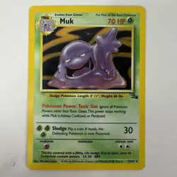 Muk 13/62 Holo Rare Fossil Pokemon Unlimited Holo - Image 1