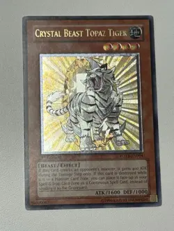 Yugioh! LP Crystal Beast Topaz Tiger - FOTB-EN004 - Ultimate Rare - 1st Edition - Image 2