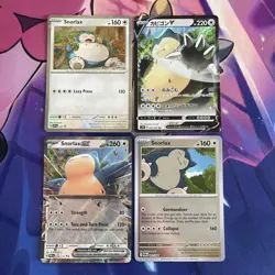 Pokemon TCG | Japanese & English Snorlax Mixed Rarity Holo Rare X4 Card Bundle - Image 1