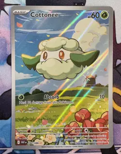 Cottonee 090/086 White Flare Full Art Ultra Rare Holo Pokemon Card NM - Image 1