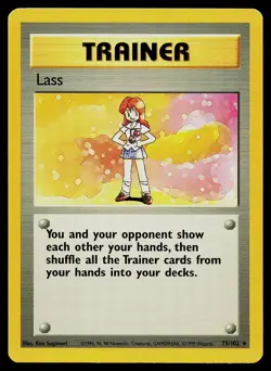 Pokemon Card - Lass Base Set Unlimited 75/102 Rare - Image 1