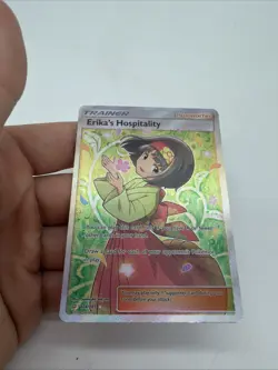 Pokemon Erika's Hospitality Full Art Trainer English Holo Rare Card 174/181 LP - Image 3