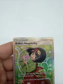Pokemon Erika's Hospitality Full Art Trainer English Holo Rare Card 174/181 LP - Image 4