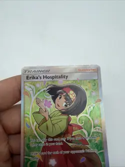 Pokemon Erika's Hospitality Full Art Trainer English Holo Rare Card 174/181 LP - Image 5