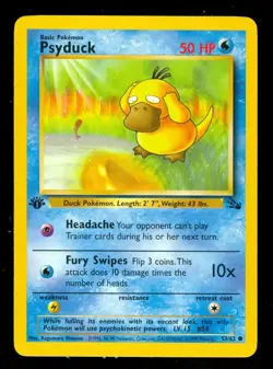 Pokemon PSYDUCK 53/62 - 1st Edition Fossil - NEAR MINT/MINT - Card B - Image 1