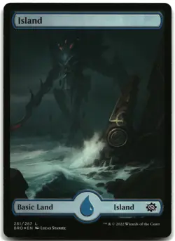 MTG Island () - Full Art FOIL L The Brothers' War 281 LP - Image 1