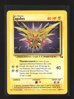 Pokemon Fossil #30/62 Rare Zapdos (30) - Image 1
