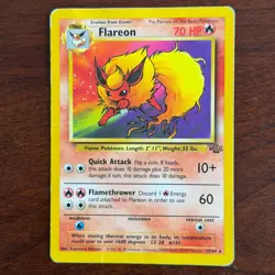 Flareon 19/64 Non Holo Rare Jungle Pokemon Card DMG - Image 1