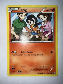 Pokemon TCG Tepig 25/113 Legendary Treasures Normal Card HP - Image 1