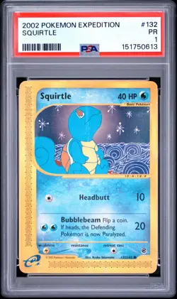 2002 POKEMON EXPEDITION #132 SQUIRTLE PSA 1 - Image 1