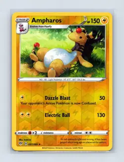 Ampharos 057/189 Rare Darkness Ablaze Pokemon Reverse Holo Near Mint - Image 1