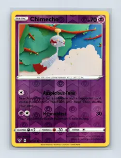 Chimecho 072/185 Common Vivid Voltage Pokemon Reverse Holo Near Mint - Image 1