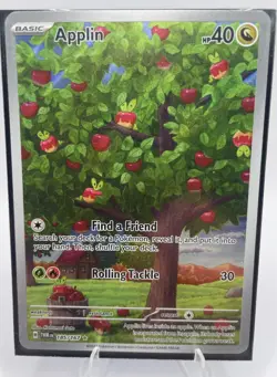 Pokemon TCG Applin Holo Card 185/167 Twilight Masquerade Illustration Rare - Image 1