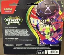 Pokemon Mega Evolution Perfect Order 3-Pack Blister (Chikorita Promo) - Image 2