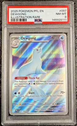2025 POKEMON PFL EN DEWGONG ILLUSTRATION RARE #097 - PSA 8 - Image 1