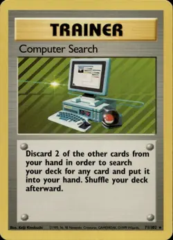 Computer Search 71/102 Rare Trainer Base Set Pokemon TCG - Image 1