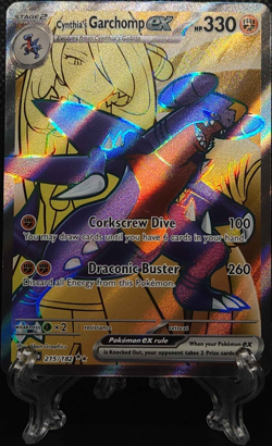 Pokemon Cynthia's Garchomp EX 215/182 Ultra Rare Full Art Holo Destined Rivals - Image 1