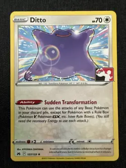 Ditto 107/159 Pokemon Prize Pack Series Stamped NM Crown Zenith - Image 1