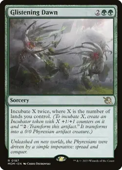 MOM GLISTENING DAWN 1x Rare Magic March of the Machine MTG NM - Image 1