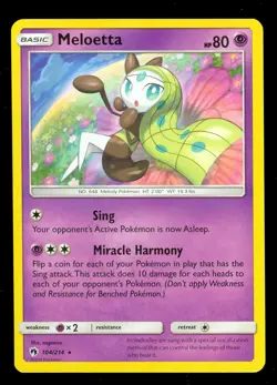 Pokemon MELOETTA 104/214 - Lost Thunder - RARE - MINT - Image 1