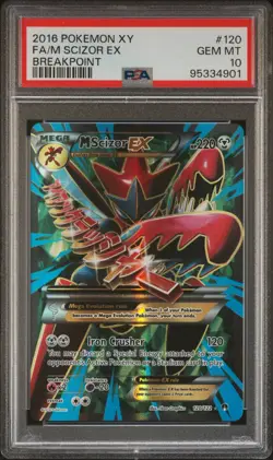 Pokemon M Scizor EX Full Art Rare XY Breakpoint 120/122 Mega PSA 10 GEM MINT - Image 1